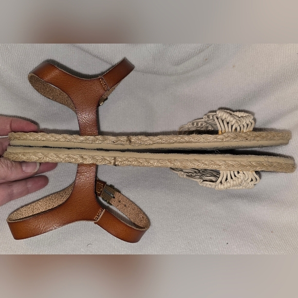 Volcom Crochet Strap Espadrille Flats Boho Summer Sandals Ankle Strap Size 10 - Picture 9 of 11